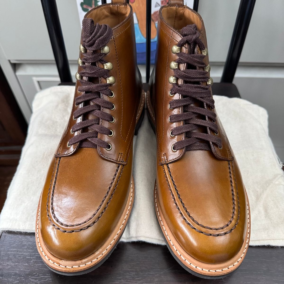 Photo by stinkypatina on August 13, 2025 of the J.Crew Kenton Pacer Boots in Horween Chromexcel.