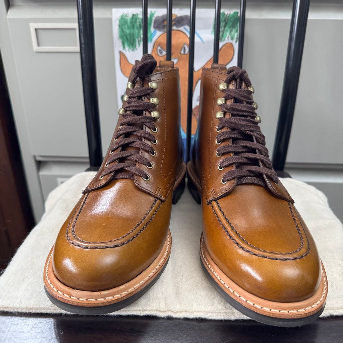 Photo by stinkypatina on August 13, 2025 of the J.Crew Kenton Pacer Boots in Horween Chromexcel.