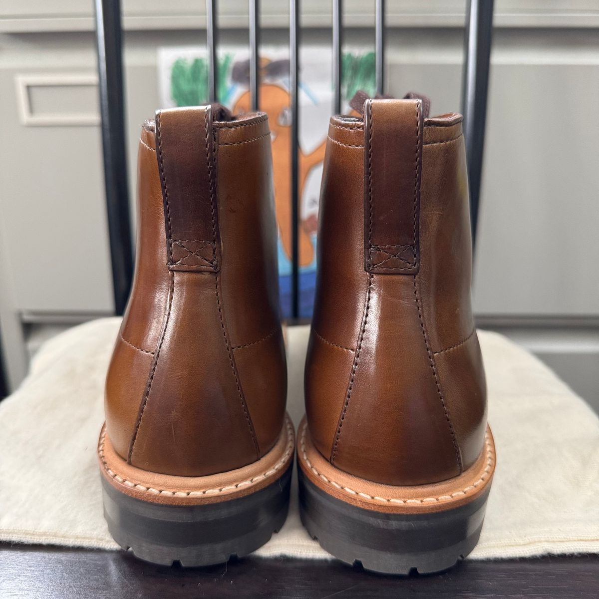 Photo by stinkypatina on August 13, 2025 of the J.Crew Kenton Pacer Boots in Horween Chromexcel.
