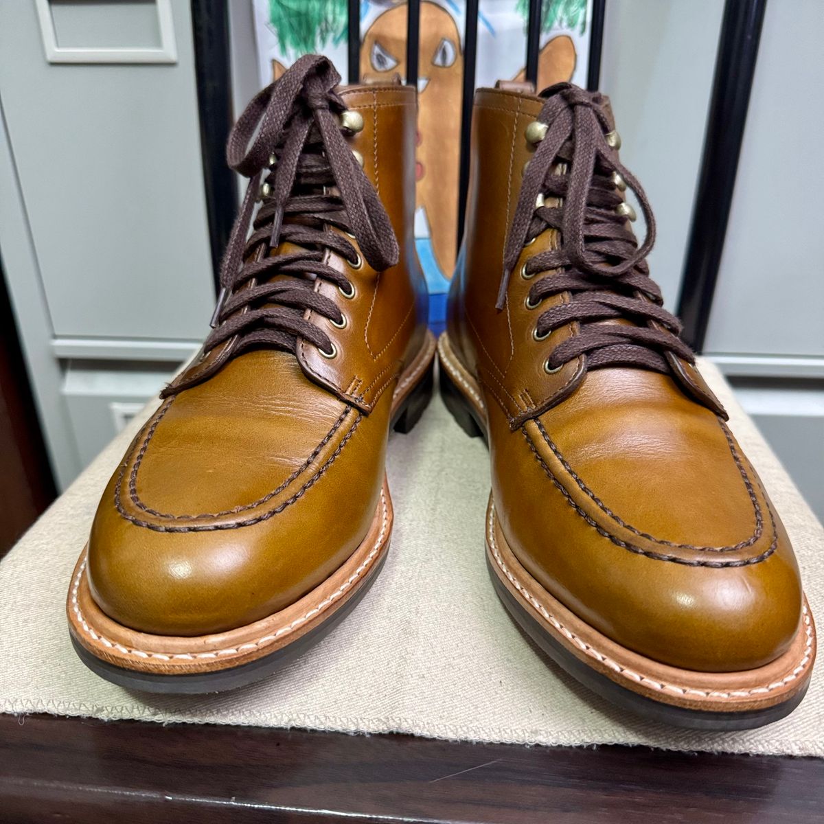 Photo by stinkypatina on August 27, 2025 of the J.Crew Kenton Pacer Boots in Horween Chromexcel.
