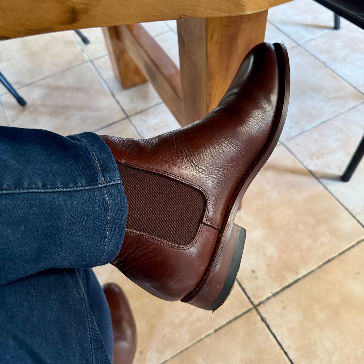 Photo by stinkypatina on March 18, 2026 of the Herring Ipswich II Chelsea in Dark Brown Calf.