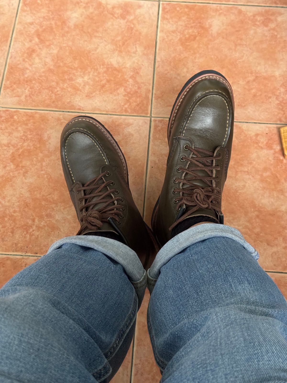 Photo by mrstinkyface13 on July 4, 2025 of the Red Wing 6-Inch Classic Moc in S.B. Foot Alpine Portage.