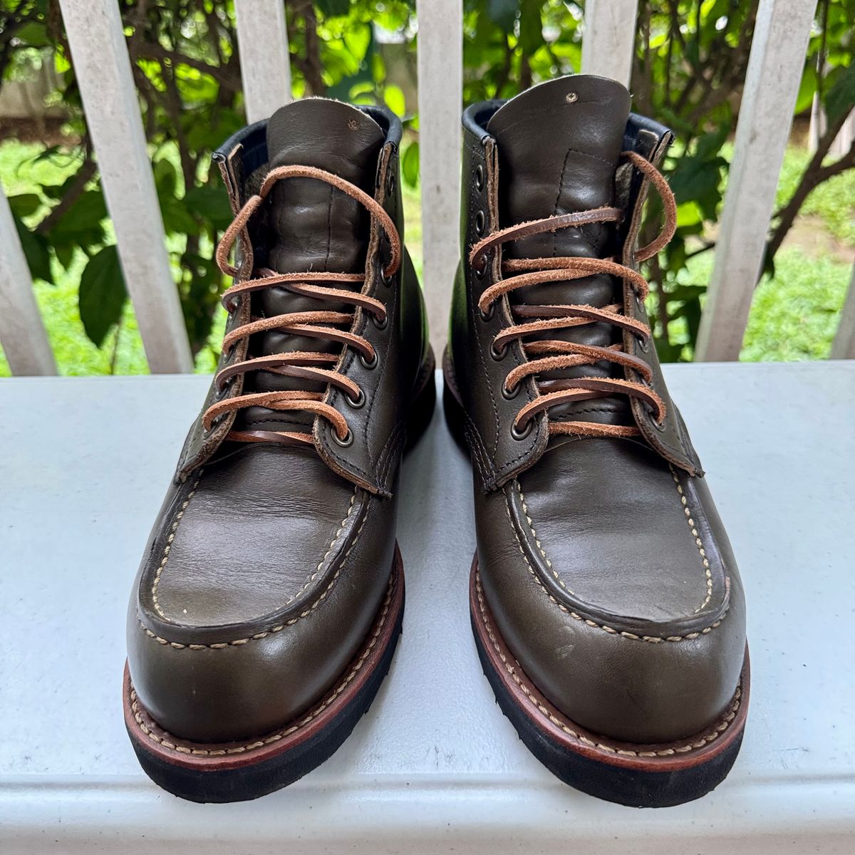 Photo by stinkypatina on November 11, 2025 of the Red Wing 6-Inch Classic Moc in S.B. Foot Alpine Portage.