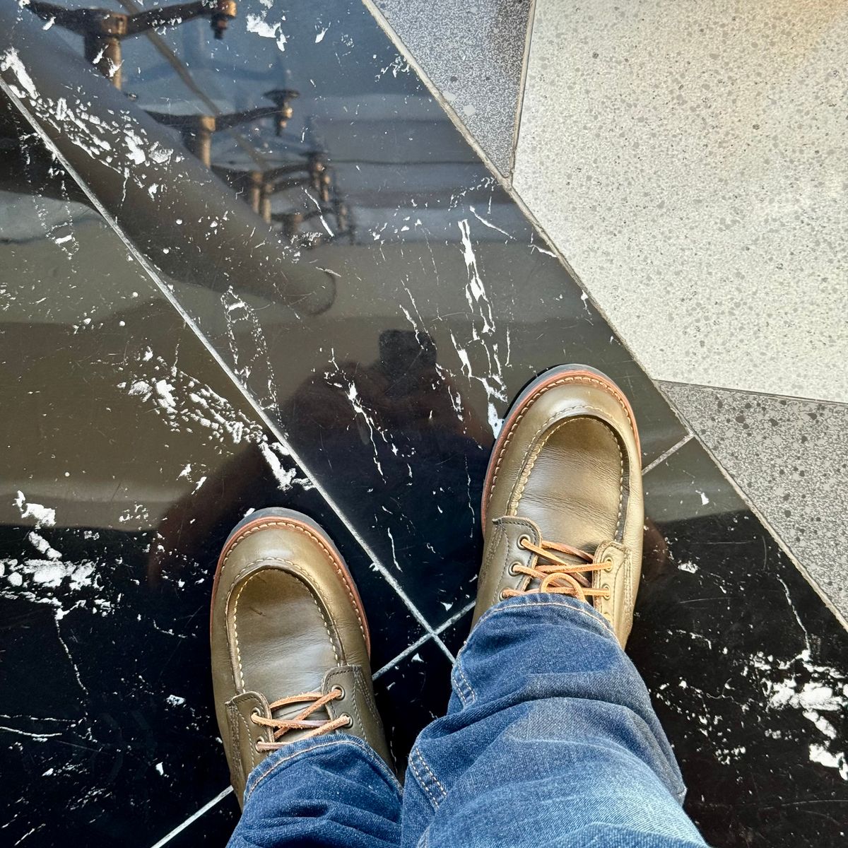 Photo by stinkypatina on November 11, 2025 of the Red Wing 6-Inch Classic Moc in S.B. Foot Alpine Portage.