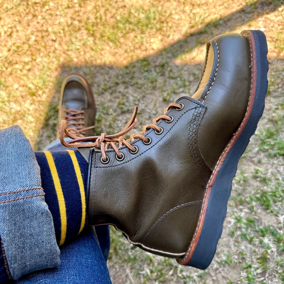 Photo by stinkypatina on April 7, 2026 of the Red Wing 6-Inch Classic Moc in S.B. Foot Alpine Portage.
