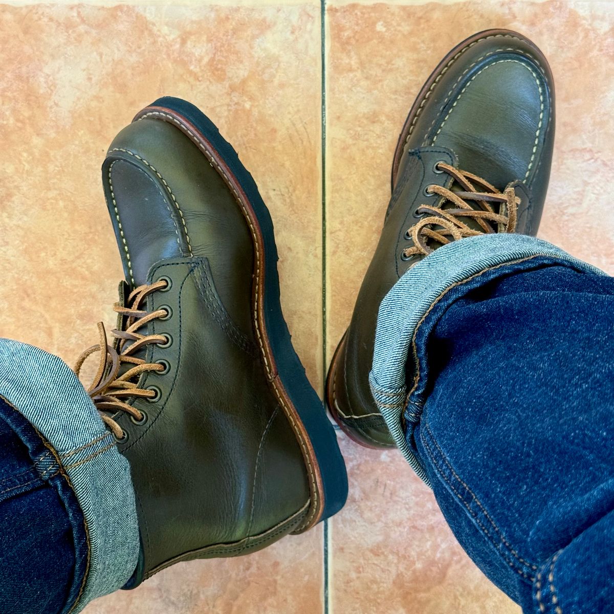 Photo by stinkypatina on April 7, 2026 of the Red Wing 6-Inch Classic Moc in S.B. Foot Alpine Portage.