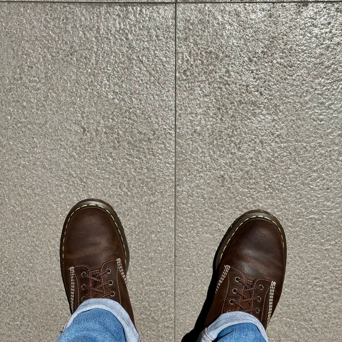 Photo by stinkypatina on March 21, 2026 of the Dr. Martens 1460 Pascal Made In England in C.F. Stead Rustic Brown Wax Commander.