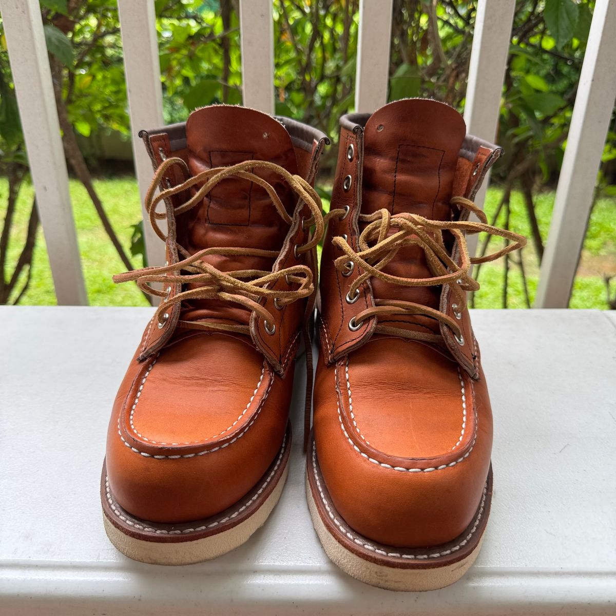 Photo by stinkypatina on July 18, 2025 of the Red Wing 6-Inch Classic Moc in S.B. Foot Oro Legacy.