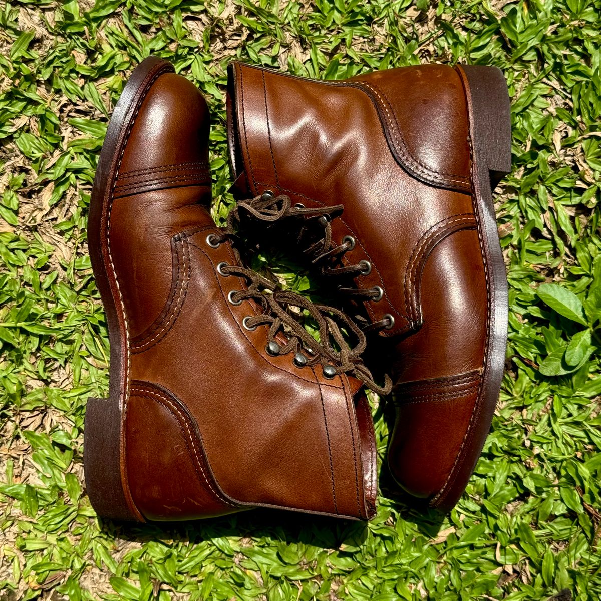 Photo by stinkypatina on May 17, 2026 of the Red Wing Iron Ranger in S.B. Foot Amber Harness.