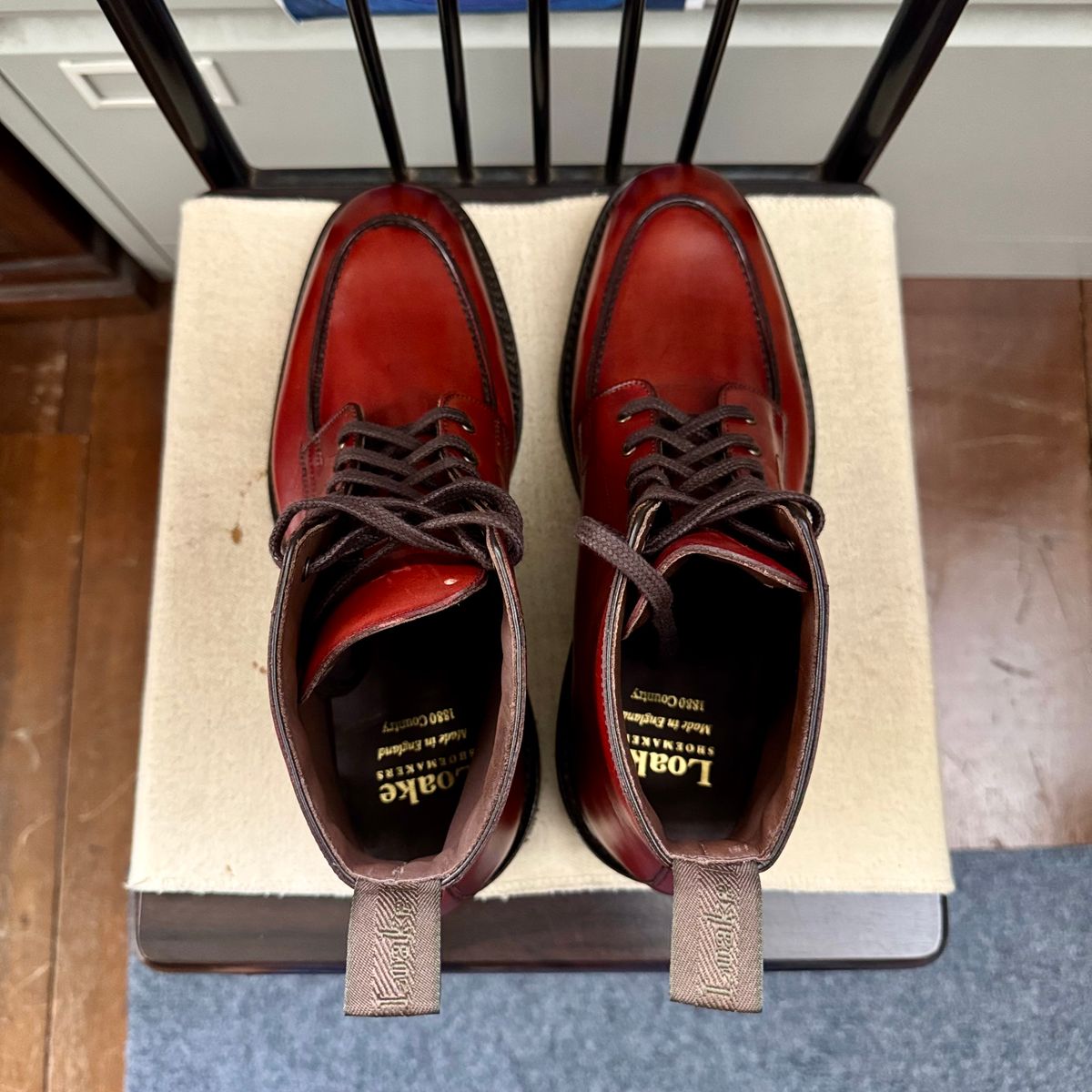 Photo by stinkypatina on August 25, 2025 of the Loake Gisbourne in Seared Mahogany Calf.