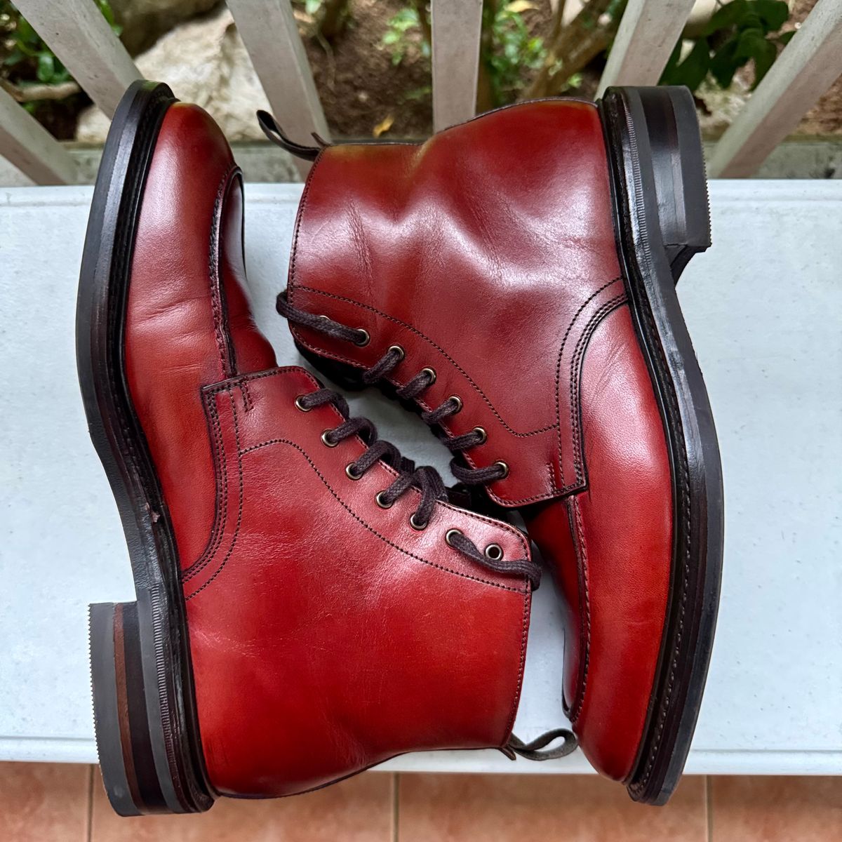 Photo by stinkypatina on August 28, 2025 of the Loake Gisbourne in Seared Mahogany Calf.