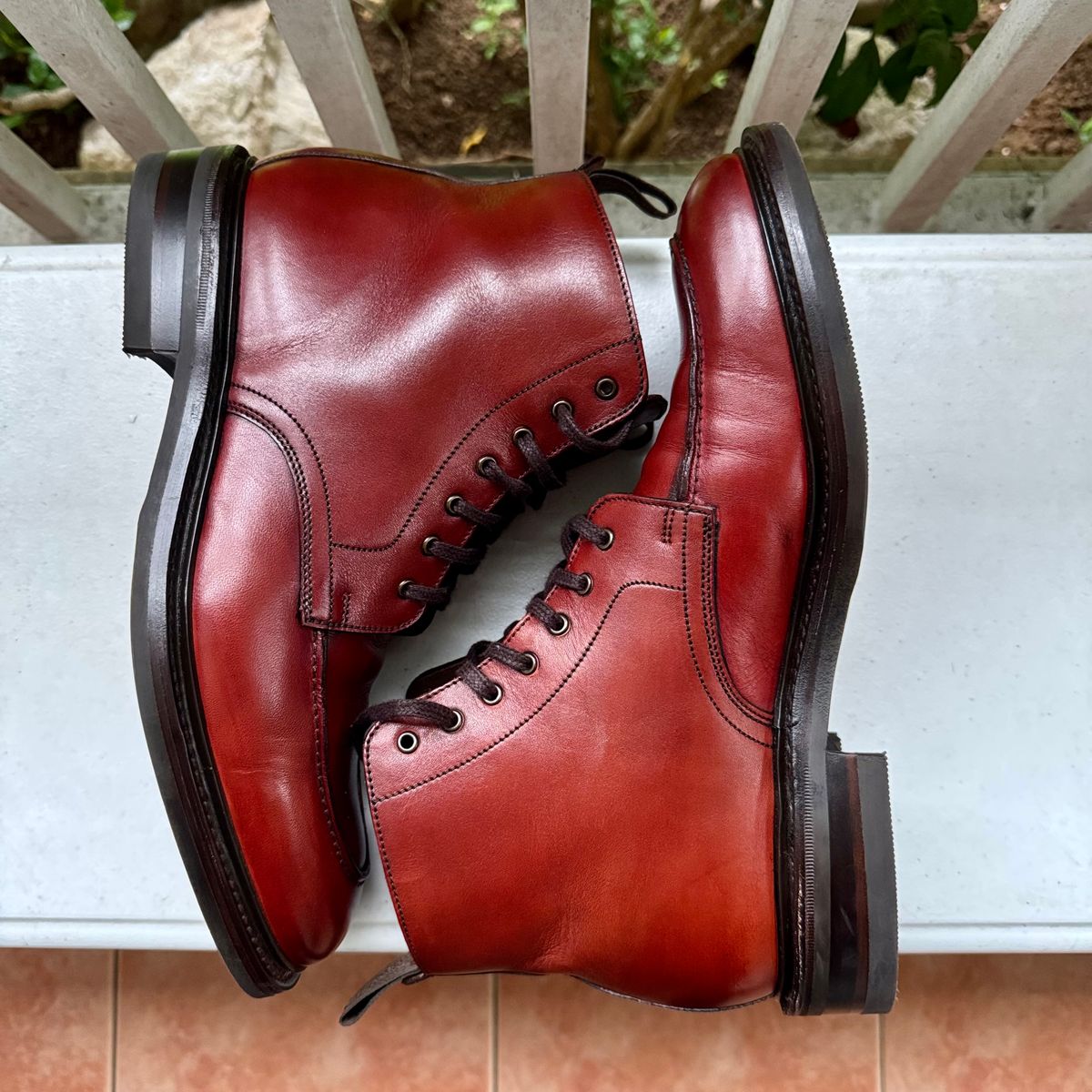 Photo by stinkypatina on August 28, 2025 of the Loake Gisbourne in Seared Mahogany Calf.