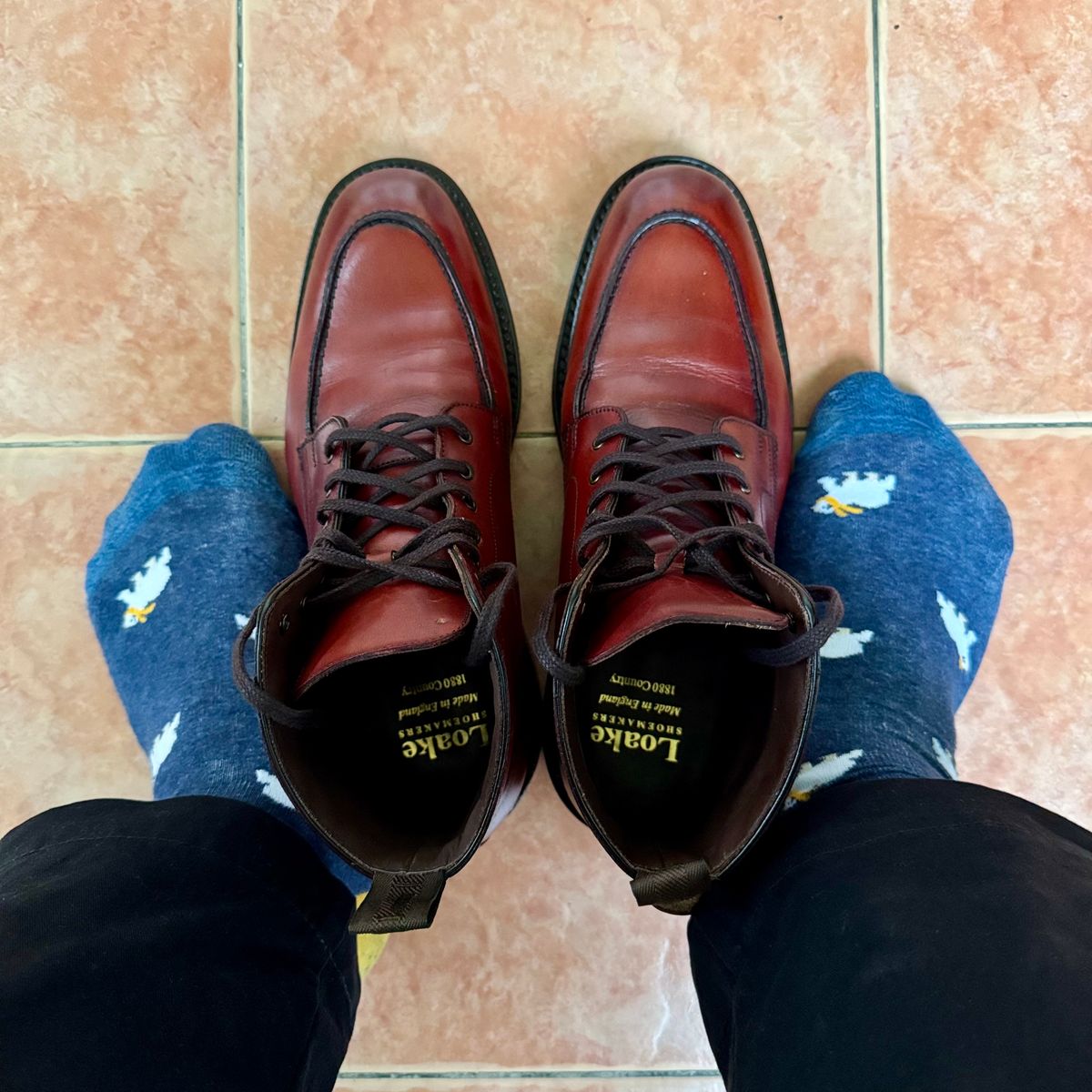 Photo by stinkypatina on August 28, 2025 of the Loake Gisbourne in Seared Mahogany Calf.