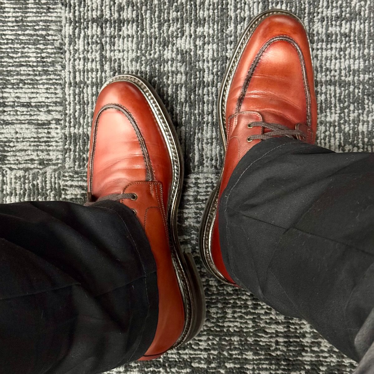 Photo by stinkypatina on December 3, 2025 of the Loake Gisbourne in Seared Mahogany Calf.