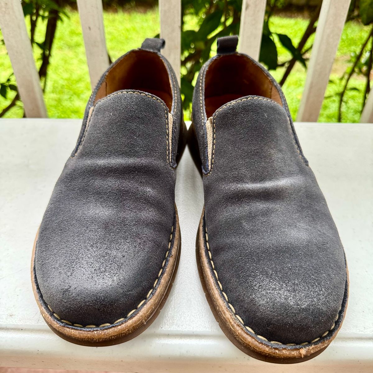 Photo by stinkypatina on August 16, 2025 of the Born Bryson Loafer in Suede.
