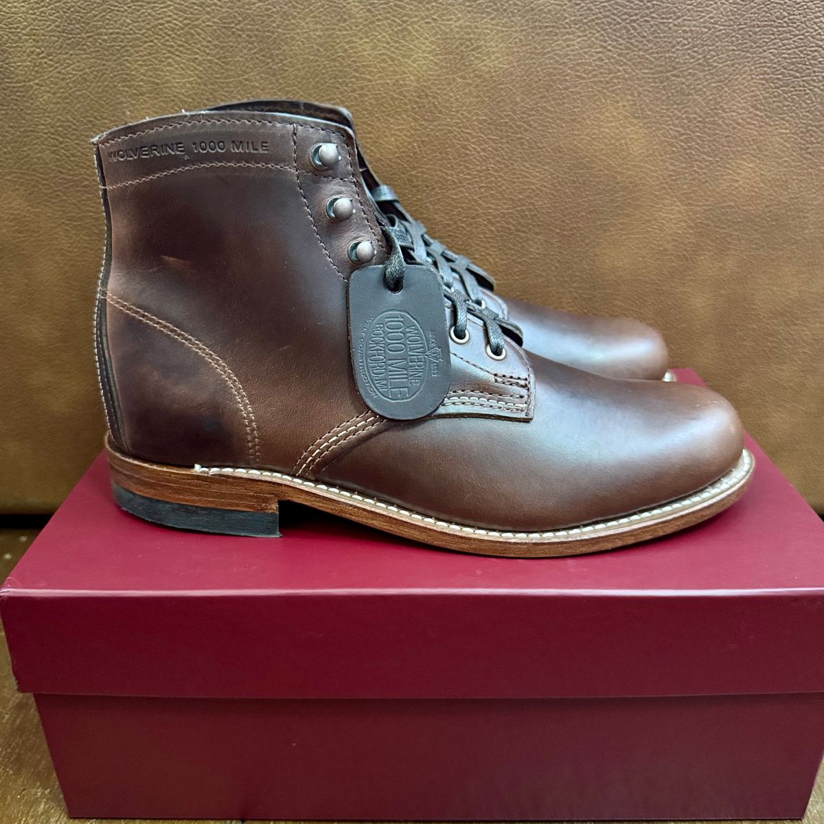 Photo by stinkypatina on March 19, 2026 of the Wolverine 1000 Mile Plain-Toe Boot in Horween Brown Chromexcel.