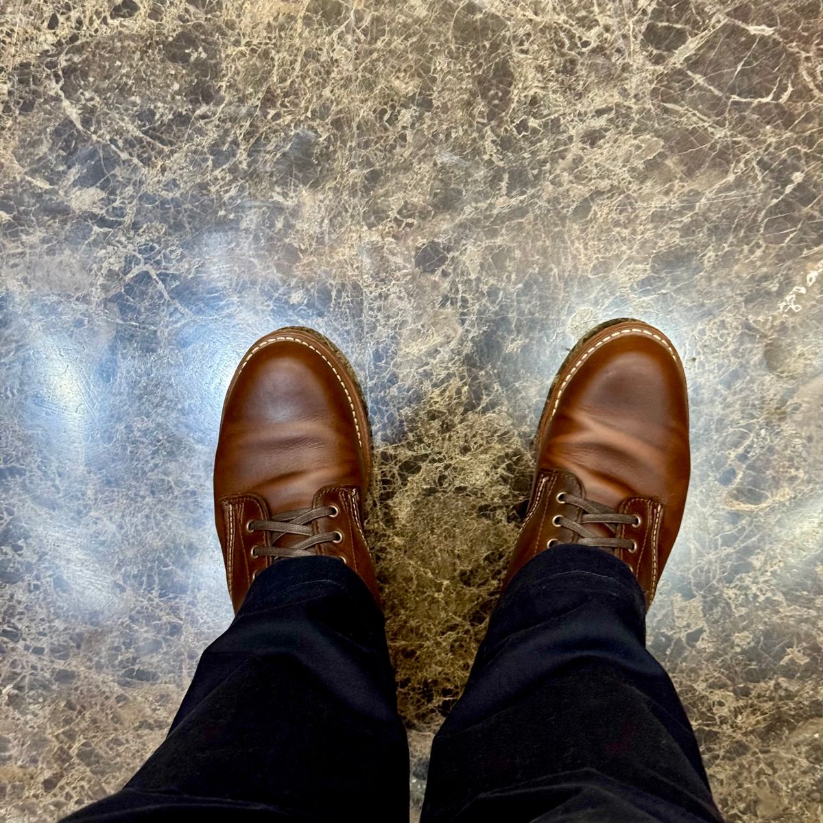 Photo by stinkypatina on March 23, 2026 of the Wolverine 1000 Mile Plain-Toe Boot in Horween Brown Chromexcel.