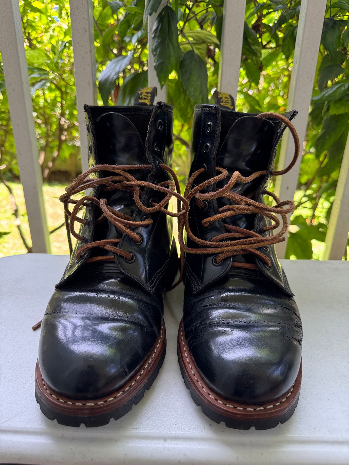 Photo by stinkypatina on July 10, 2025 of the Dr. Martens 1460 in Black Smooth Leather.