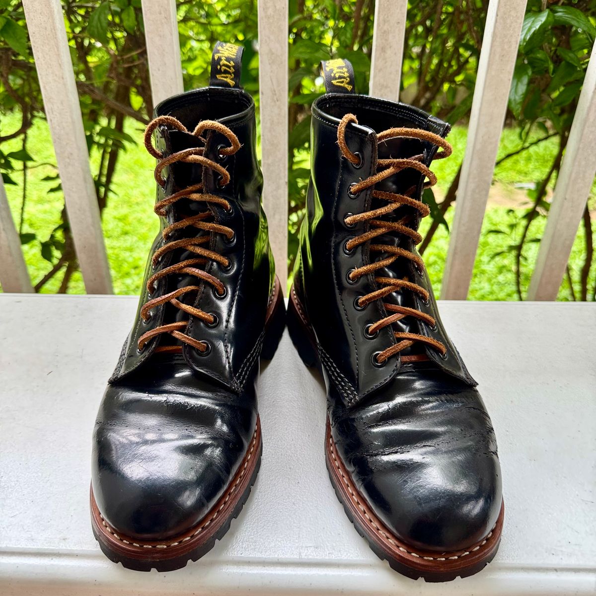 Photo by stinkypatina on August 26, 2025 of the Dr. Martens 1460 in Black Smooth Leather.