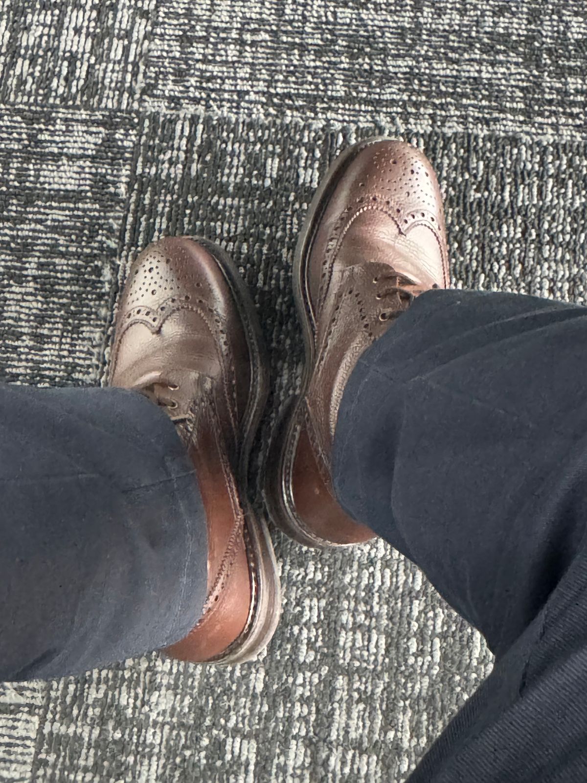 Photo by stinkypatina on June 4, 2025 of the NPS Shoes Heritage Grain Brogue in Walnut Grain & Calf.