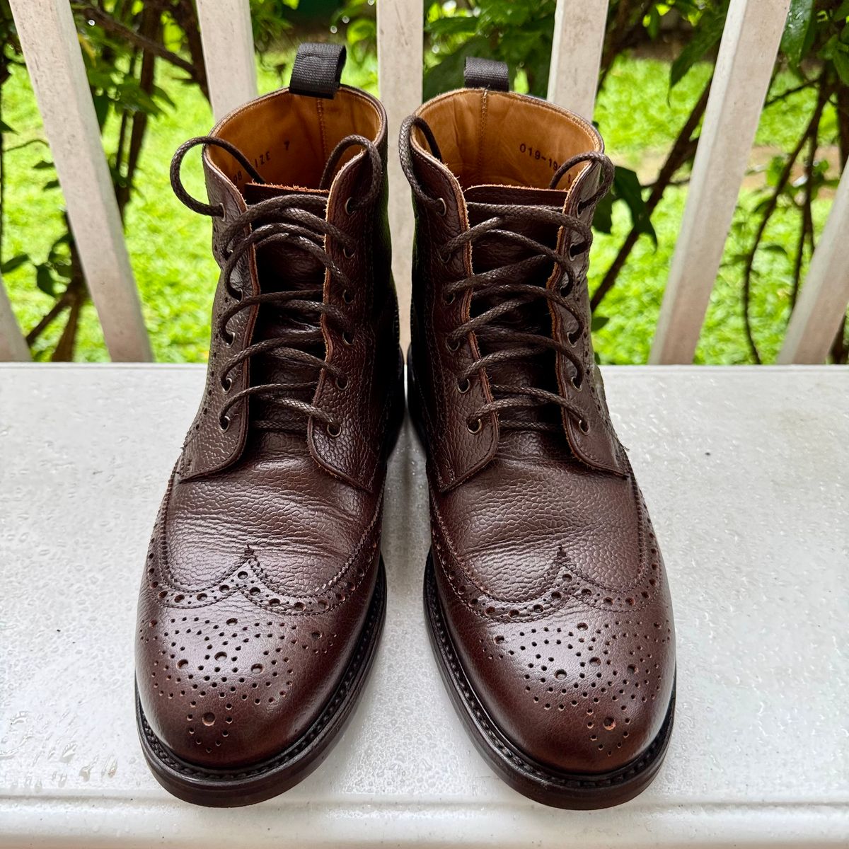 Photo by stinkypatina on August 24, 2025 of the NPS Shoes Heritage Grain Brogue in Walnut Grain & Calf.