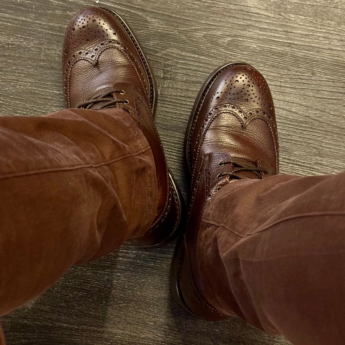 Photo by stinkypatina on August 24, 2025 of the NPS Shoes Heritage Grain Brogue in Walnut Grain & Calf.