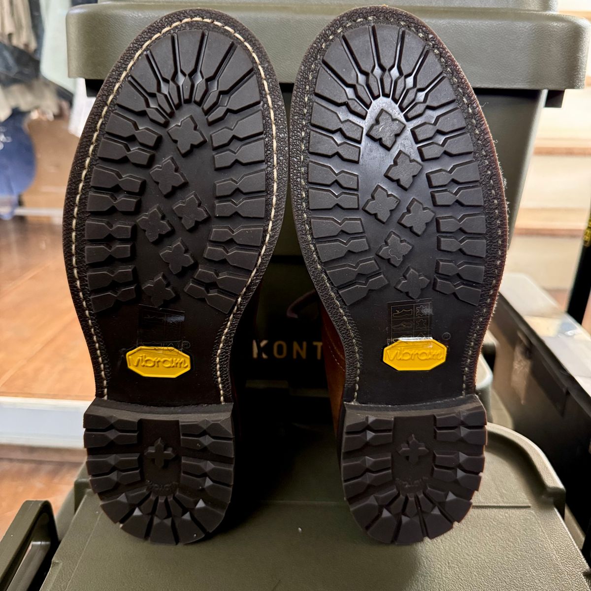 Photo by stinkypatina on April 11, 2026 of the J.Crew Kenton Plain-Toe Boots in C.F. Stead Snuff Repello Calf Suede.