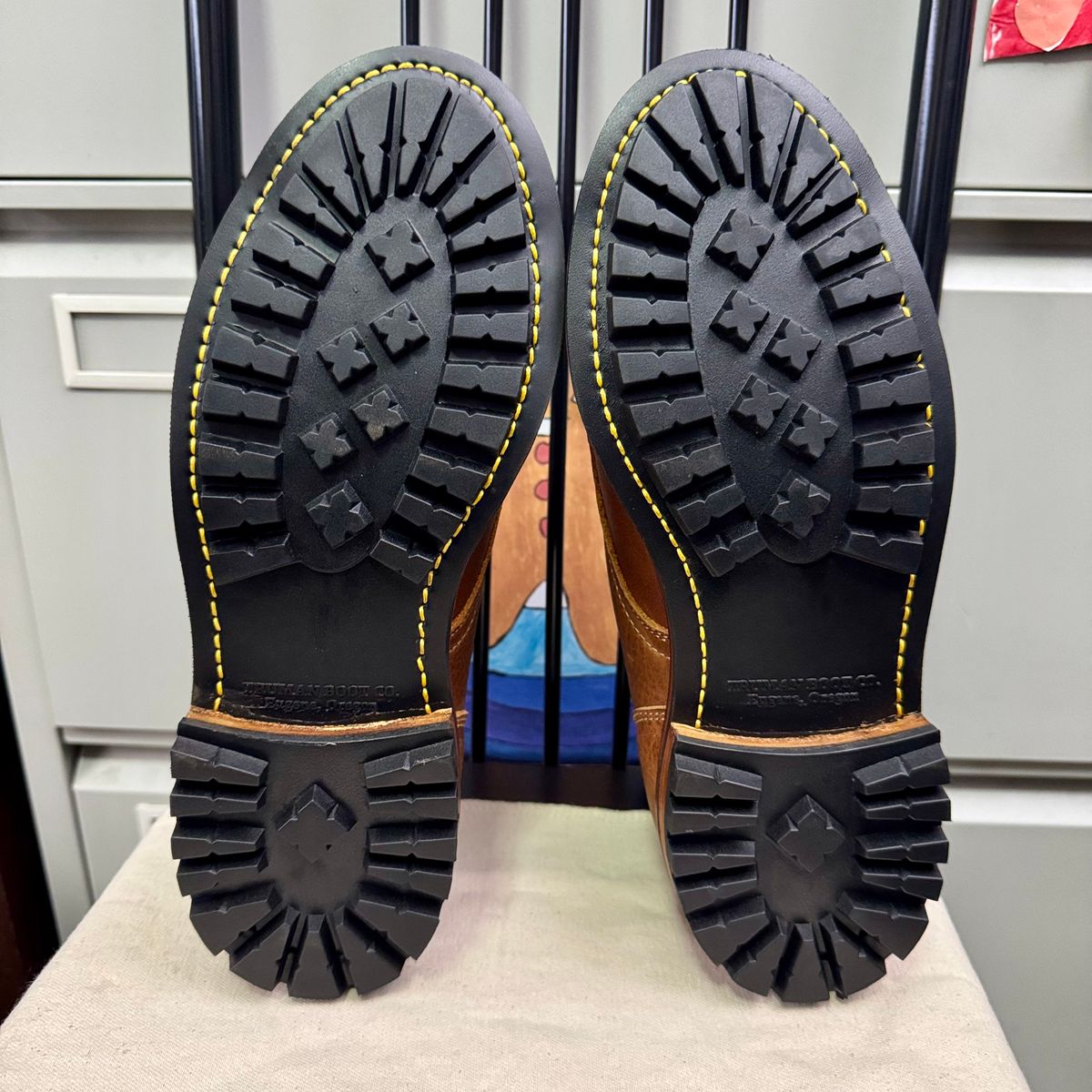 Photo by stinkypatina on November 27, 2025 of the Truman Plain Toe Boot in British Tan Grizzly.