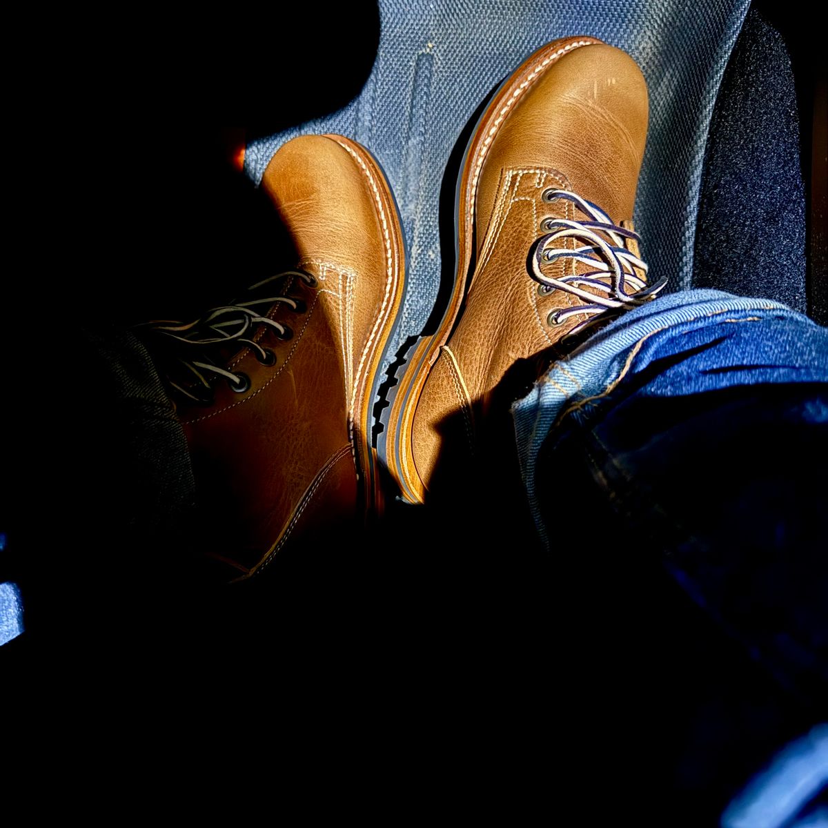 Photo by stinkypatina on November 28, 2025 of the Truman Plain Toe Boot in British Tan Grizzly.