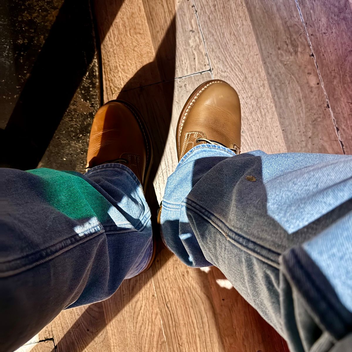 Photo by stinkypatina on December 5, 2025 of the Truman Plain Toe Boot in British Tan Grizzly.
