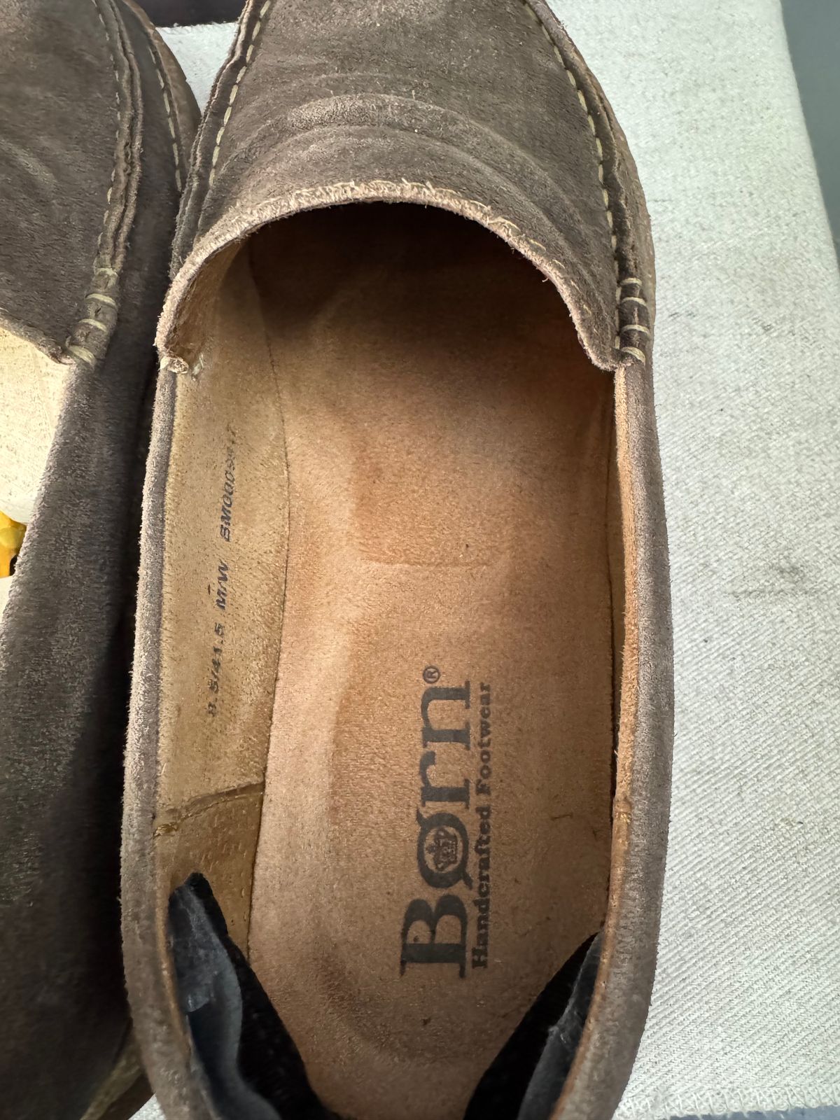 Photo by stinkypatina on May 2, 2025 of the Born Baylor Distressed Loafers in Suede.
