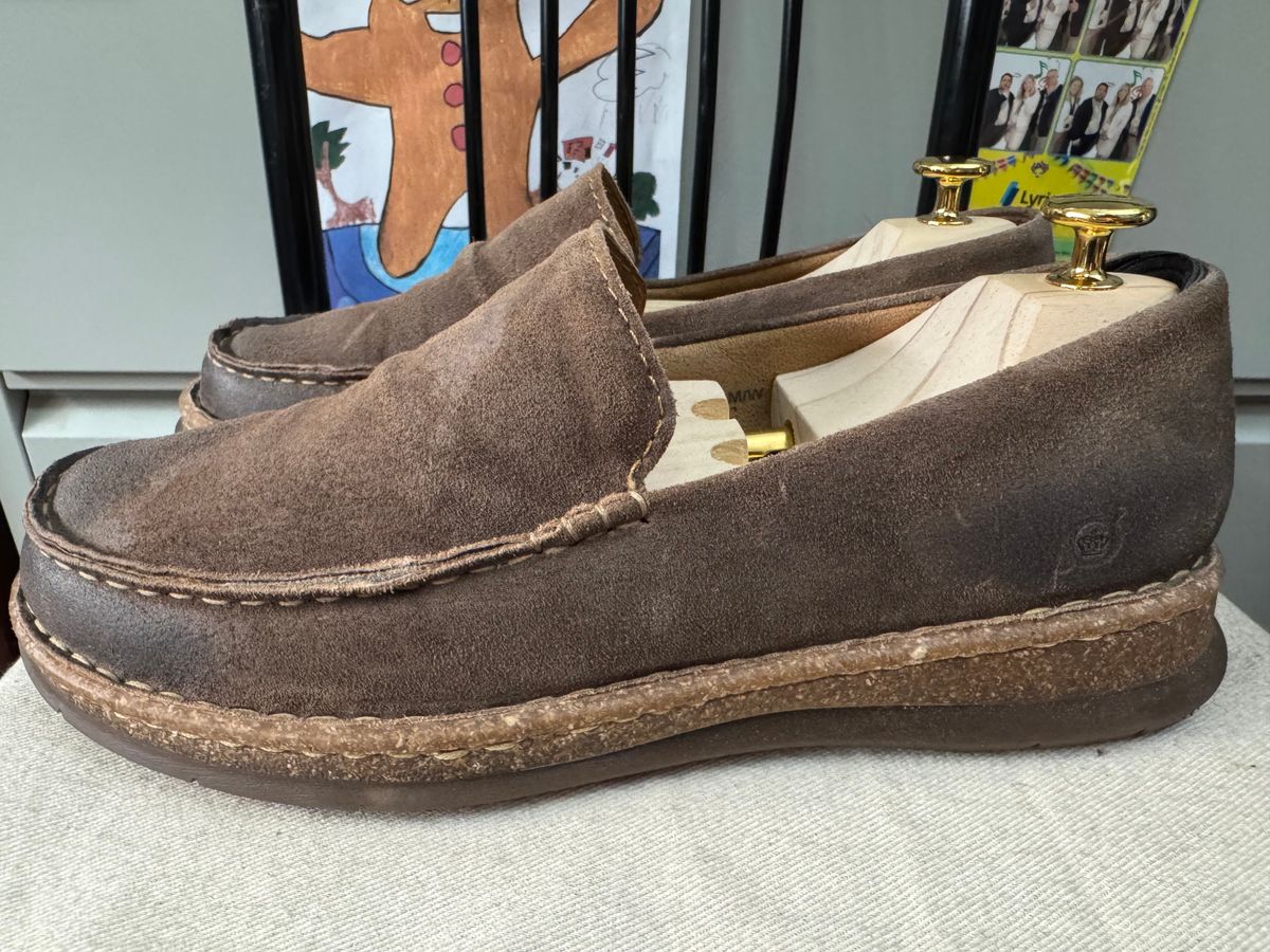 Photo by stinkypatina on May 2, 2025 of the Born Baylor Distressed Loafers in Suede.