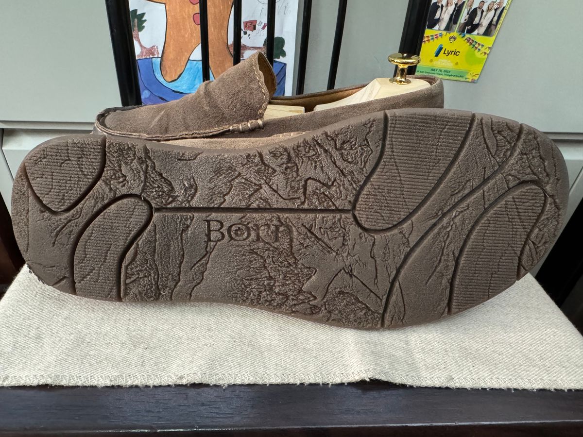 Photo by stinkypatina on May 2, 2025 of the Born Baylor Distressed Loafers in Suede.