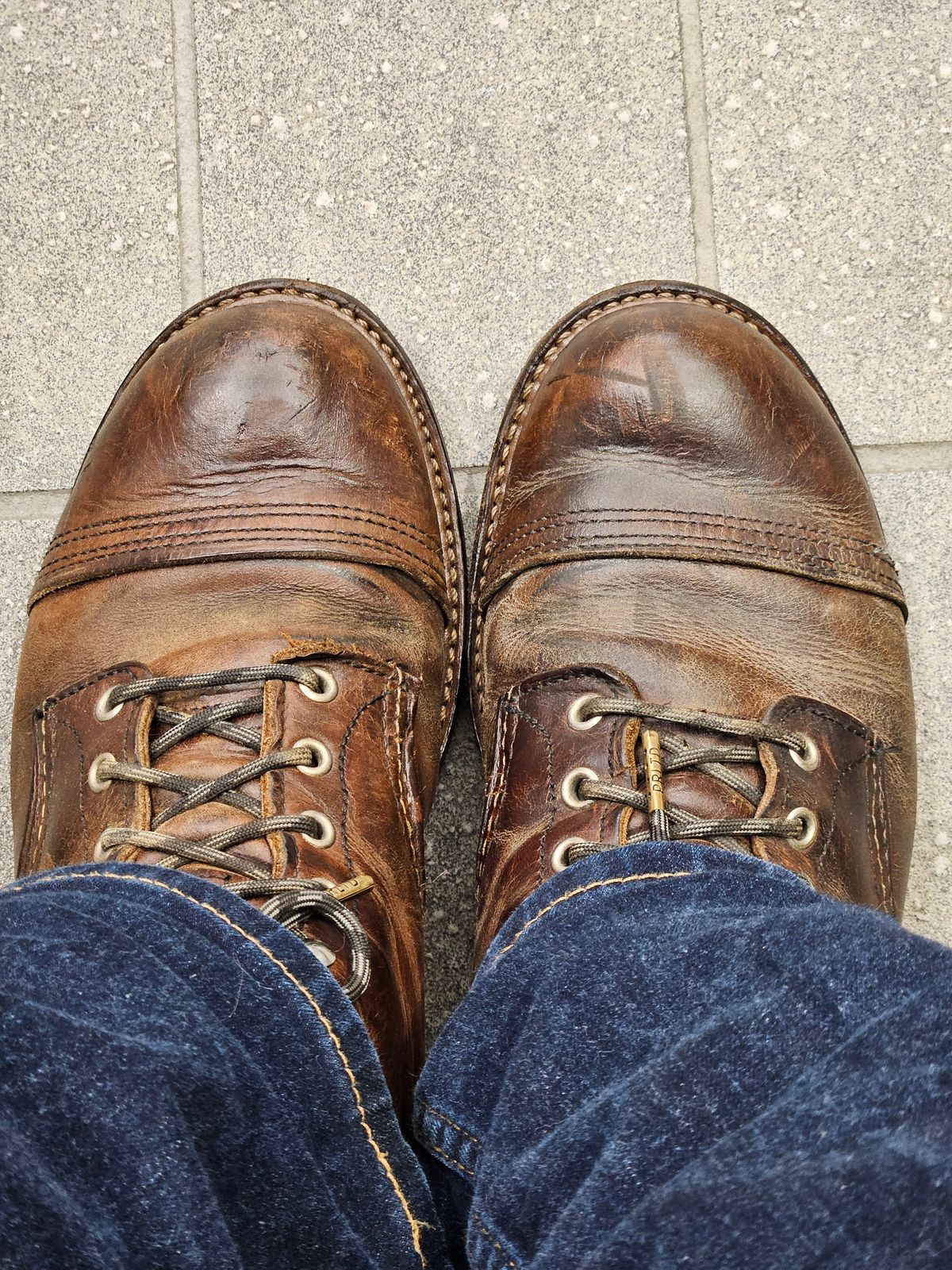 Photo by Shoop on June 5, 2024 of the Red Wing Iron Ranger in S.B. Foot Copper Rough and Tough.