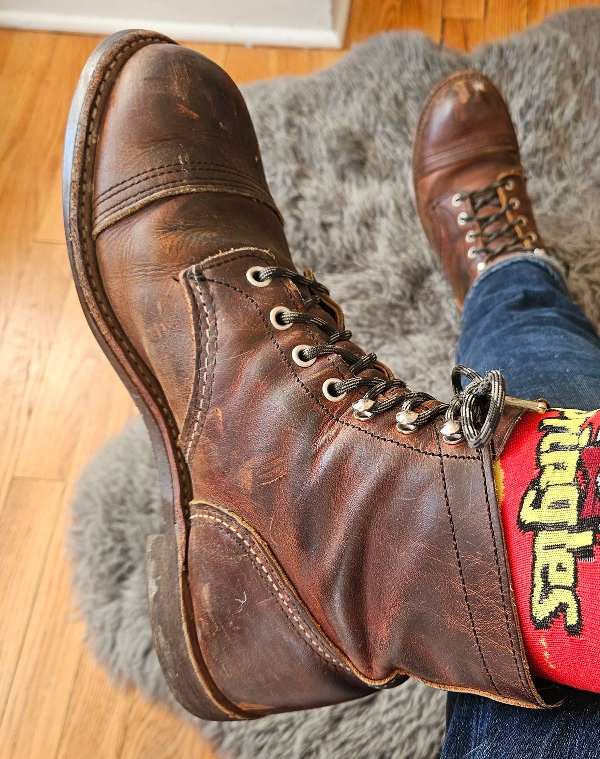 Photo by Shoop on November 24, 2023 of the Red Wing Iron Ranger in S.B. Foot Copper Rough and Tough.