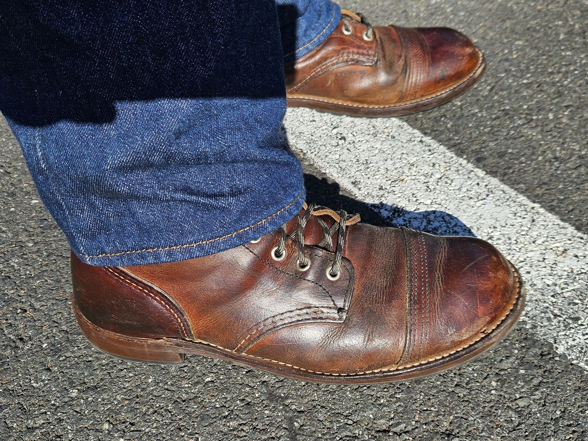 Photo by Shoop on November 5, 2024 of the Red Wing Iron Ranger in S.B. Foot Copper Rough and Tough.