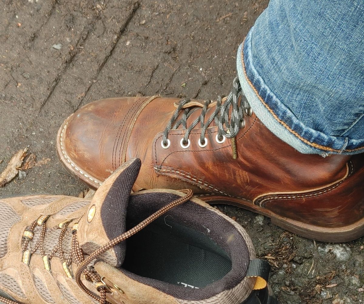 Photo by Shoop on April 17, 2023 of the Red Wing Iron Ranger in S.B. Foot Copper Rough and Tough.