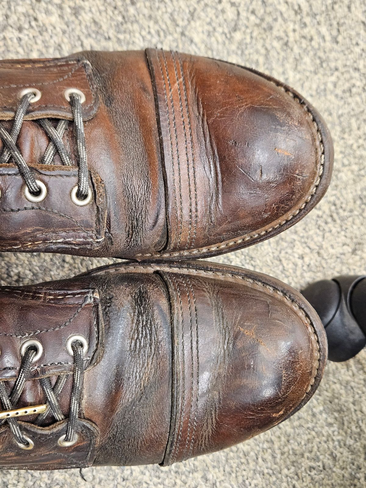 Photo by Shoop on July 3, 2025 of the Red Wing Iron Ranger in S.B. Foot Copper Rough and Tough.