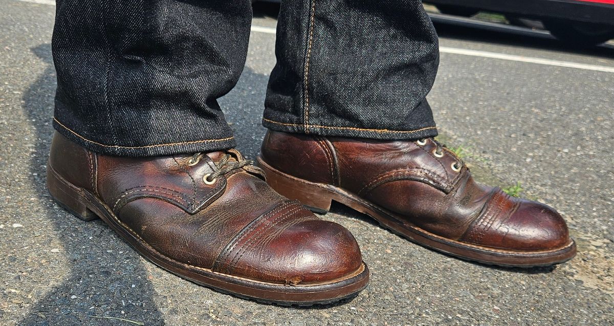 Photo by Shoop on July 16, 2025 of the Red Wing Iron Ranger in S.B. Foot Copper Rough and Tough.