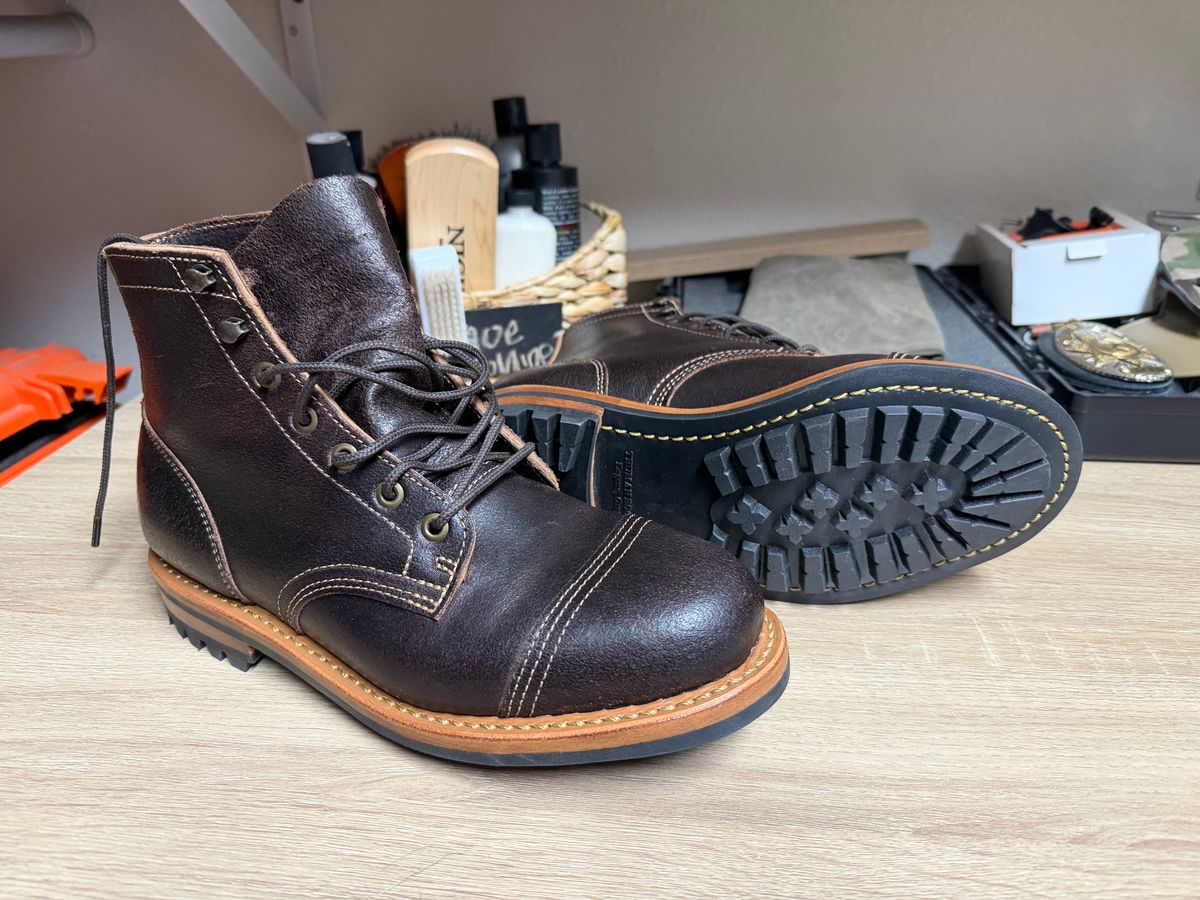 Photo by Txtireguy on July 4, 2026 of the Truman Cap Toe Boot in Seidel Chocolate Oil Tan Roughout.