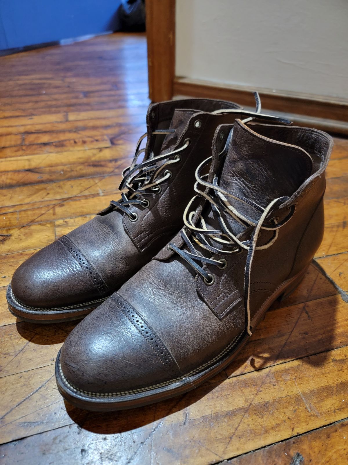 Photo by Griswald_Chillingsworth on December 9, 2022 of the Viberg Service Boot in Cf Stead Hummus Veg Veldt.