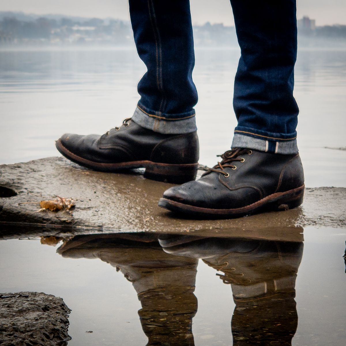 Photo by justinmcgustin on December 9, 2024 of the Truman Plain Toe Boot in Black Teacore.