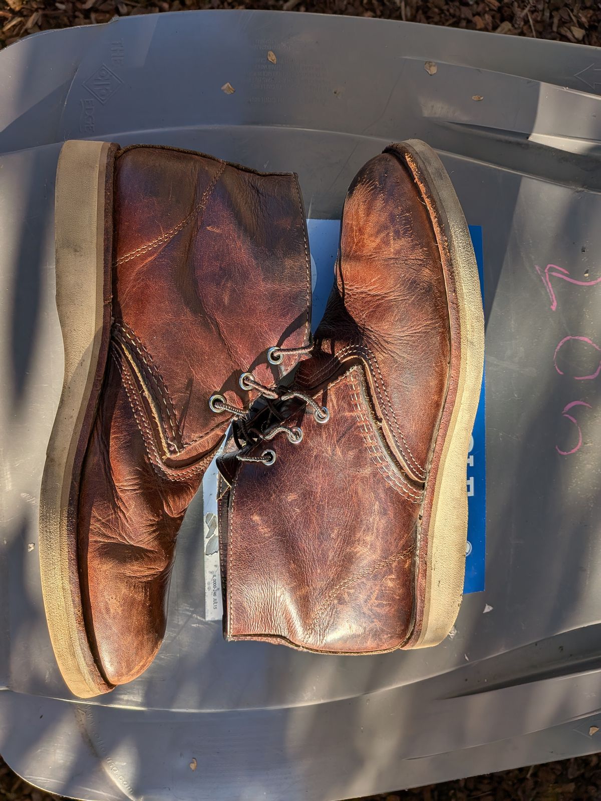 Photo by mitchellvanlee on March 4, 2026 of the Red Wing Work Chukka in S.B. Foot Briar Oil Slick.