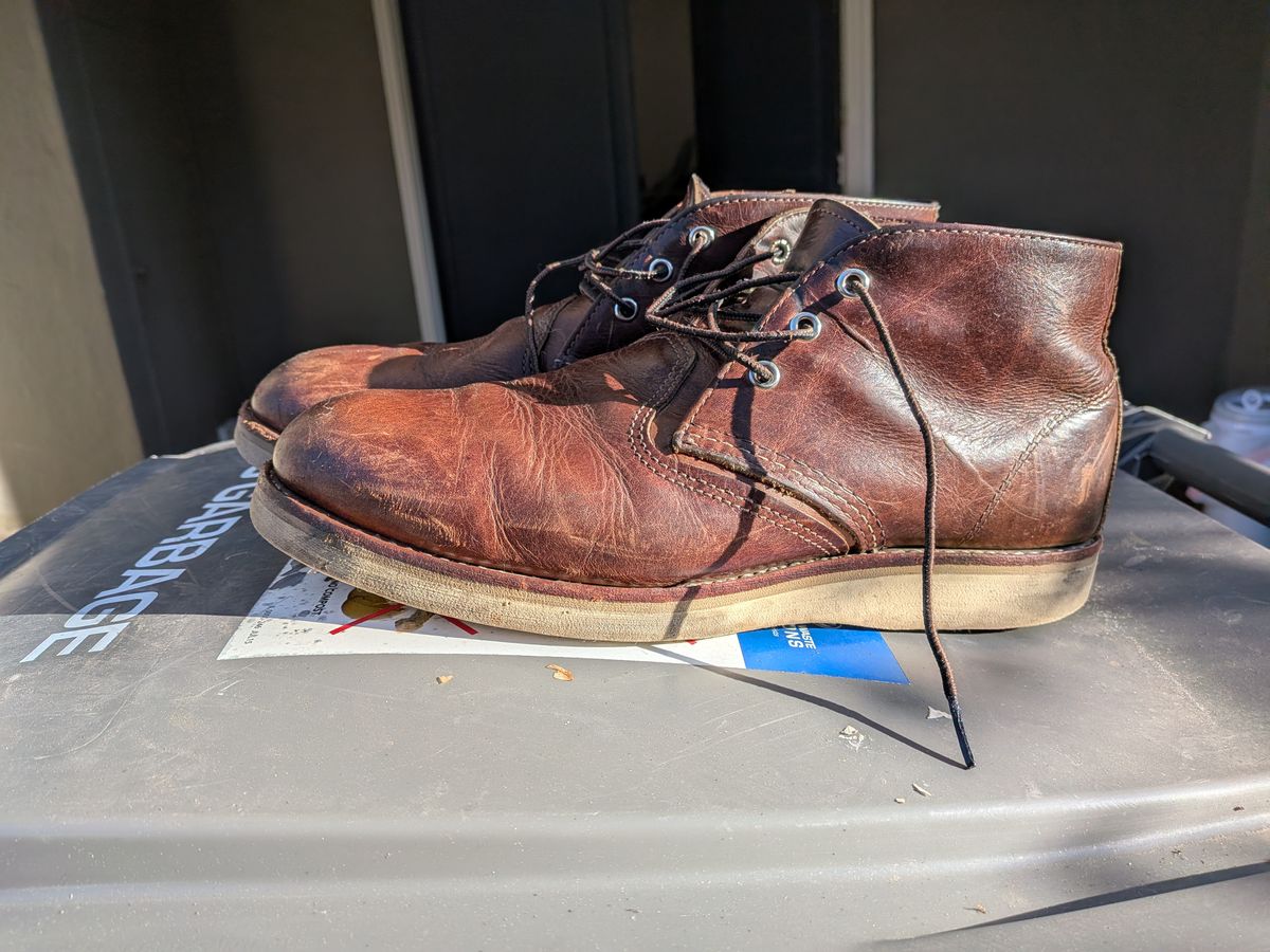 Photo by mitchellvanlee on March 4, 2026 of the Red Wing Work Chukka in S.B. Foot Briar Oil Slick.
