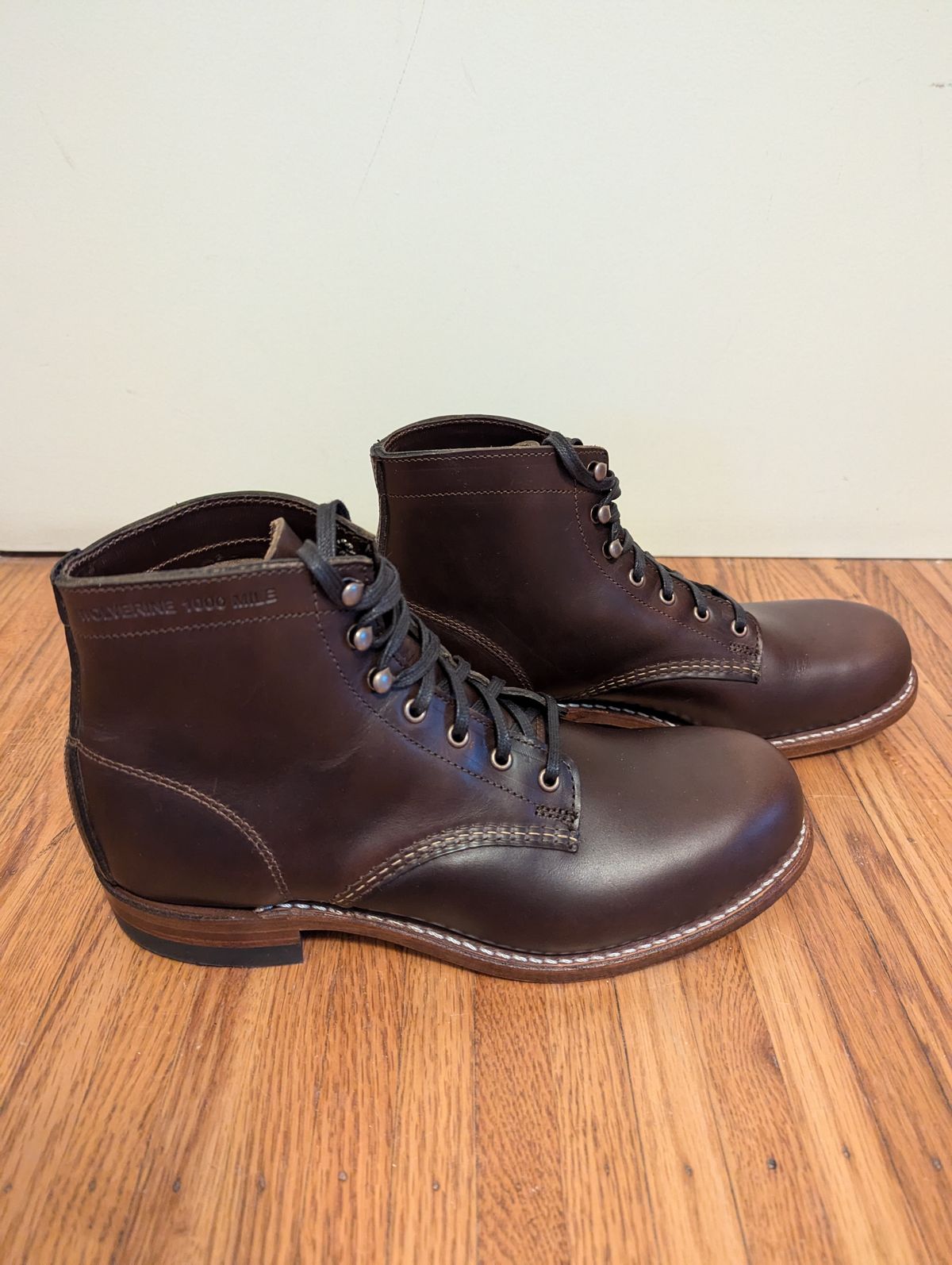 Photo by phil on November 5, 2024 of the Wolverine 1000 Mile Plain-Toe Boot in Horween Carolina Brown Chromexcel.