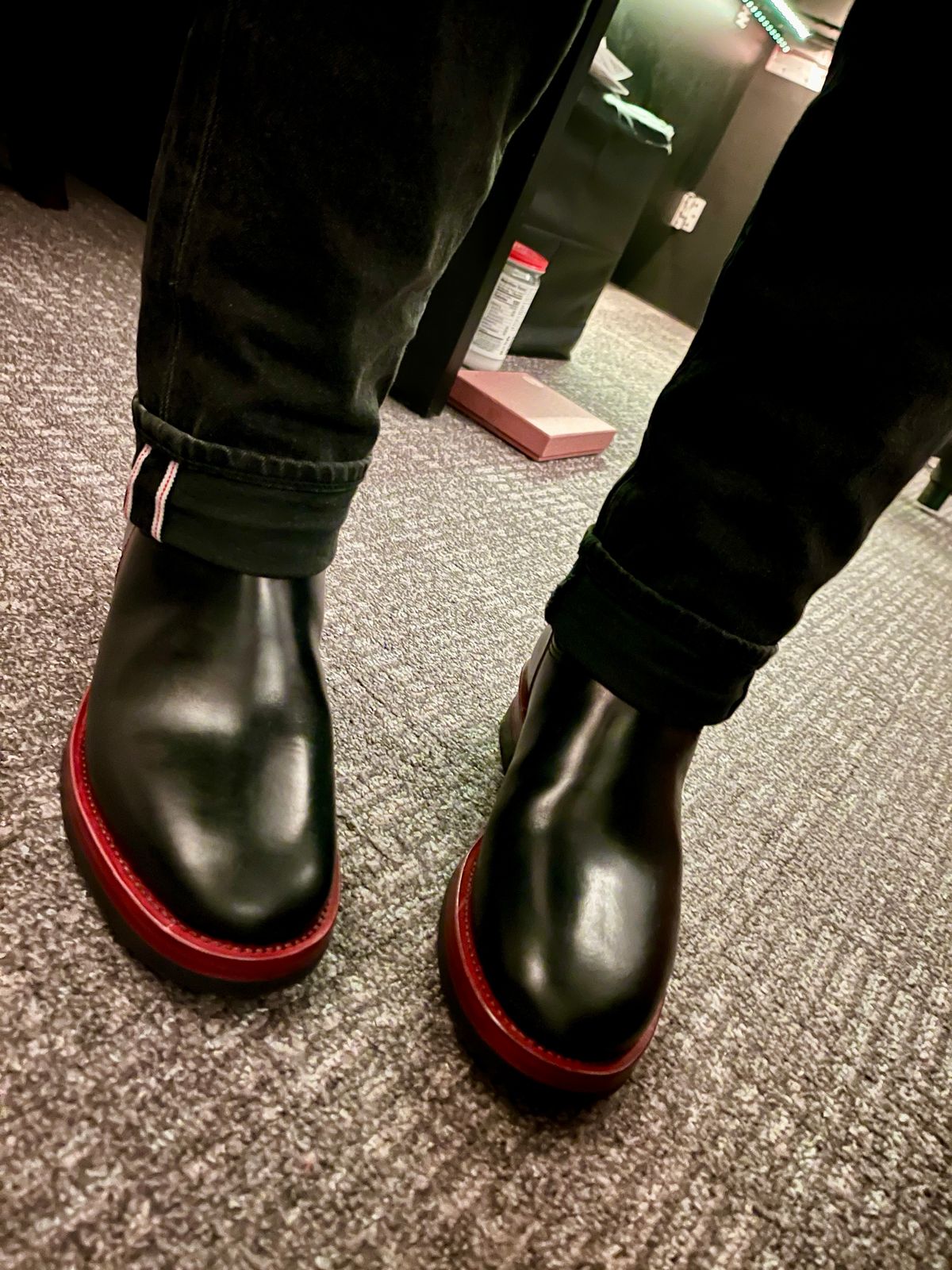 Photo by Faded.Patina on March 6, 2025 of the Crush on Retro 501 in Horween Black Chromexcel.
