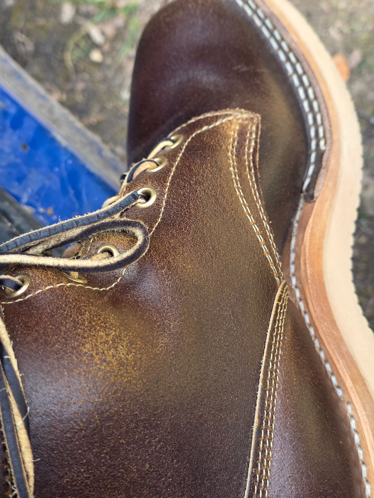 Photo by materialistic on March 31, 2026 of the White's CS350CS in Horween Cinnamon Waxed Flesh.