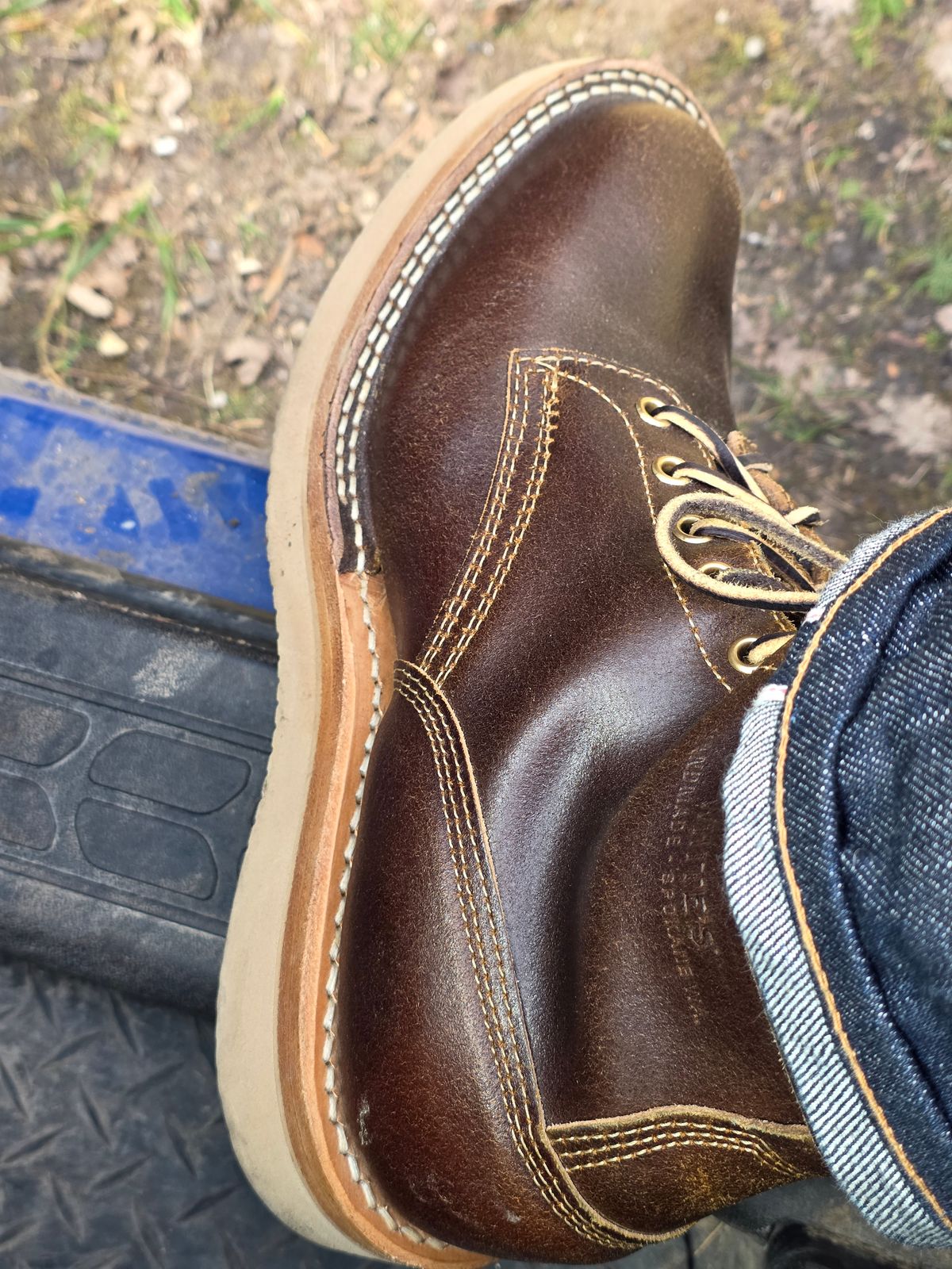 Photo by materialistic on March 31, 2026 of the White's CS350CS in Horween Cinnamon Waxed Flesh.