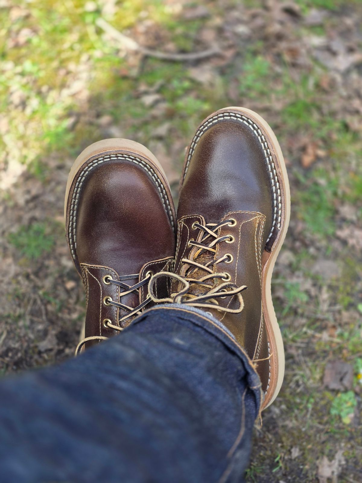 Photo by materialistic on March 31, 2026 of the White's CS350CS in Horween Cinnamon Waxed Flesh.