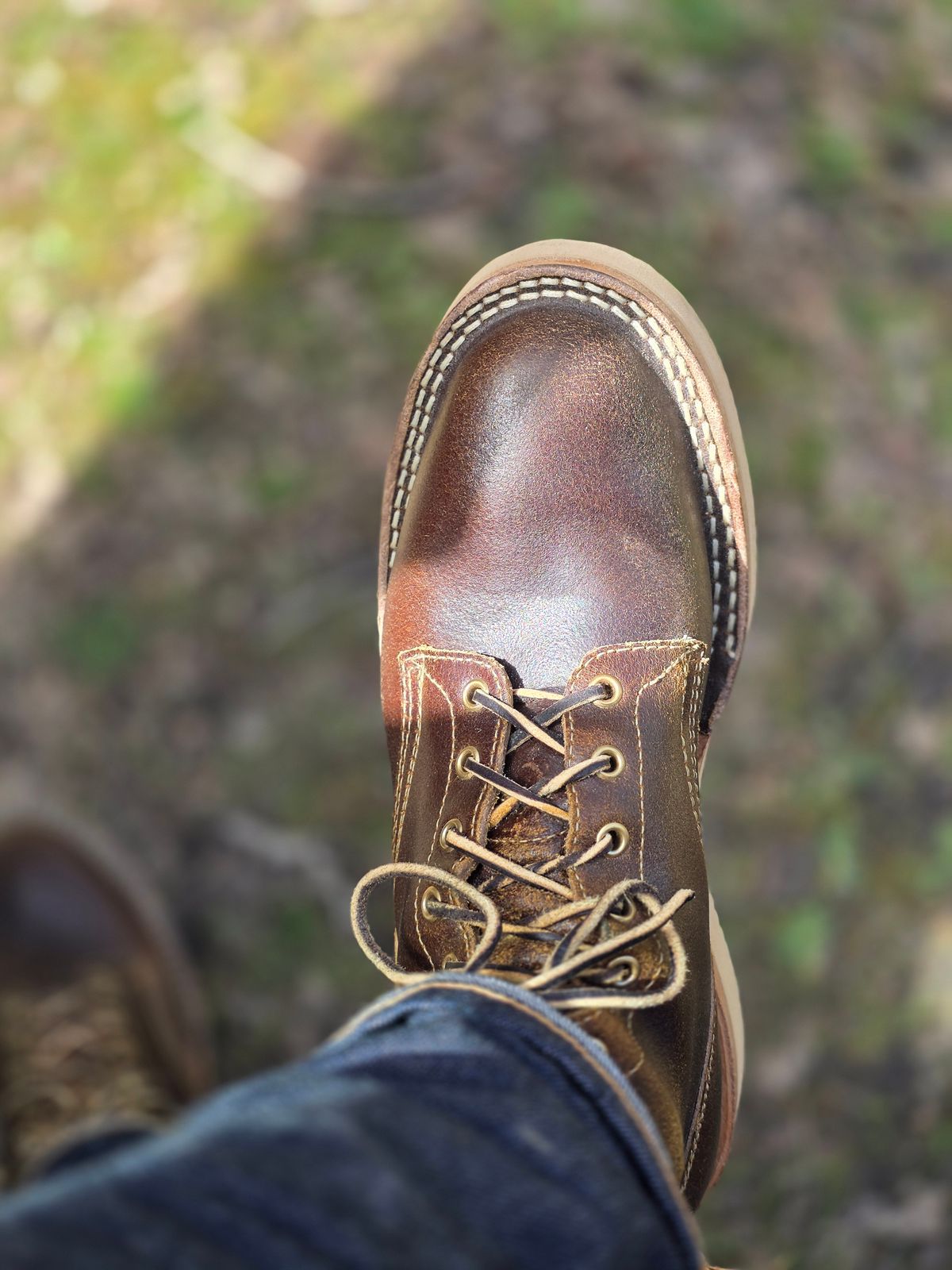 Photo by materialistic on March 31, 2026 of the White's CS350CS in Horween Cinnamon Waxed Flesh.